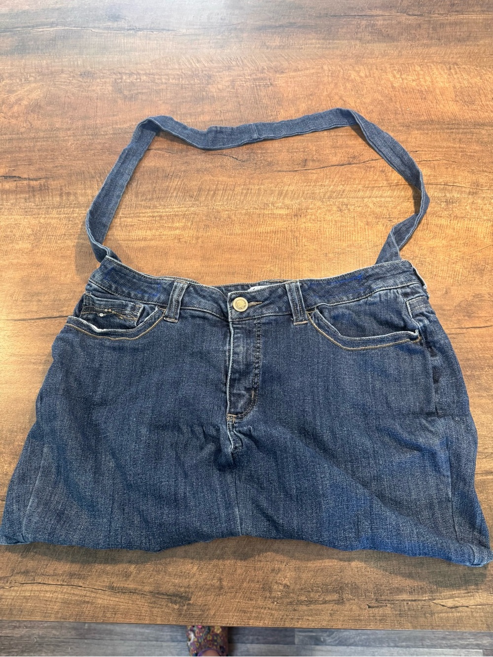 Lee Slender Secret Upcycled Denim Jeans Shoulder Bag Purse Y2K Sequin